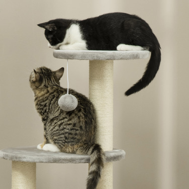 PawHut Драбина для котів 1155 см, котячий комплекс з будиночком та гамаком для кошенят світло-сірого кольору