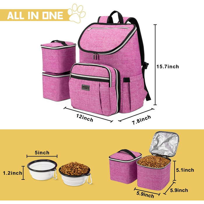 BAGLHER Рюкзак для собак, рожевий - зручний для подорожей