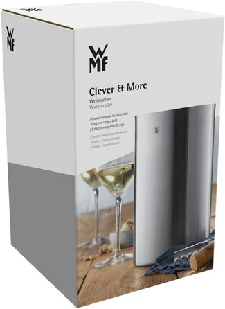 WMF Clever&More Sparkling Wine Cooler Stainless Steel 19.5 cm, Bottle Cooler Double-Walled, Keeps Longer Cool, Sparkling Wine Cooler, Wine Cooler, Ice Cube Container, Matte Finish