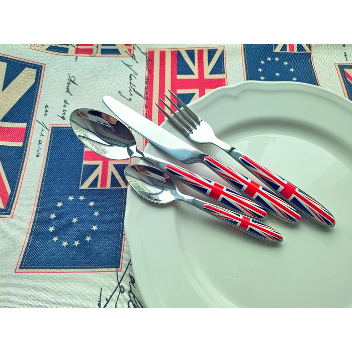 Набір столових приборів Exzact Rostfrei Stahl (16 предметів) з дизайном Union Jack