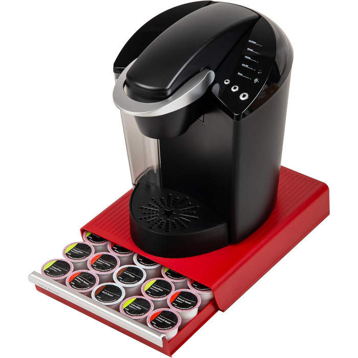 Органайзер для кавових капсул Mind Reader на 30 капсул K-Cup, 35 капсул CBTL, Verismo (Червоний, однотонний, для зберігання)