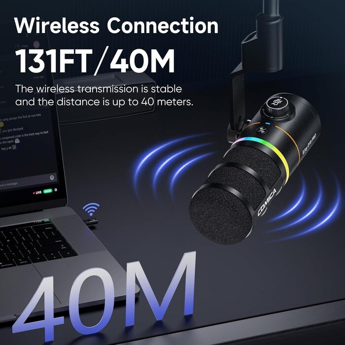 Мікрофон Comica EJoy D10 Pro: Динамічний USB/XLR з RGB-підсвічуванням та регулюванням гучності