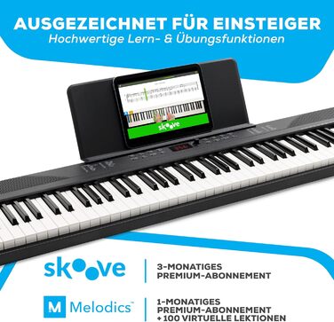 Клавіатура Alesis E-Piano з 88 клавішами, 480 звуків, USB-MIDI, динаміками, аксесуарами та уроками для початківців