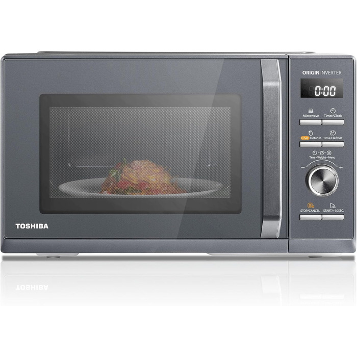 Мікрохвильова піч Toshiba MW2-MM20PF(BK) 20L, 800W, чорна | З функцією розморожування та LED-підсвічуванням