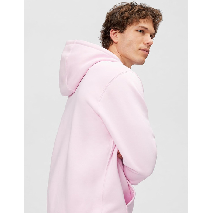 Чоловіча толстовка Nike Sportswear Club Fleece Hoodie з каптуром, рожева (Pink Foam), BV2654, розмір S Tall