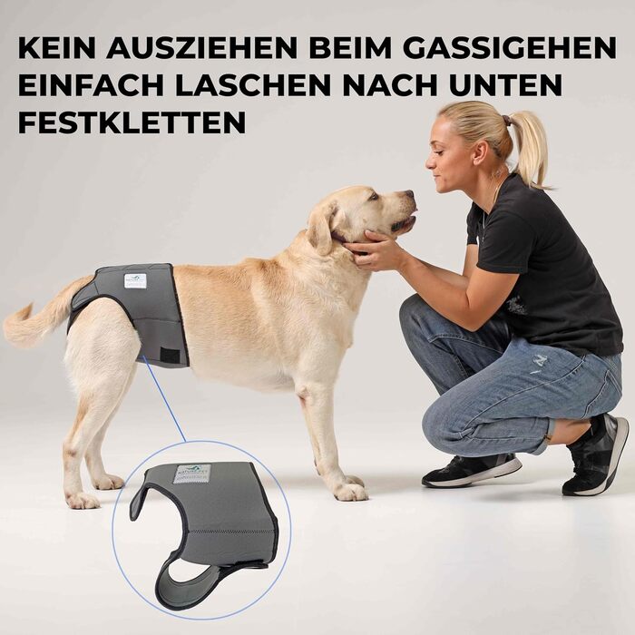 Incontinence pants for female dogs / Incontinence pants for male dogs / Dog protection pants made of high-quality, perforated neoprene, black, XS, (manufacturer size 1)