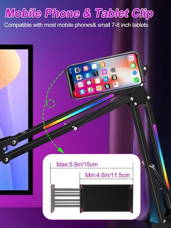 Кріплення для мікрофона YOUSHARES RGB, сумісне з Seiren Mini, V3 Mini/Chroma, Razer Seiren V2 X/Pro, Seiren X