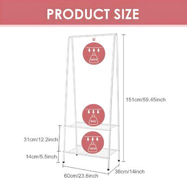 Легкий стійкий вішак для одягу на колесах - Clothes Rack