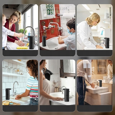 Безконтактний підлоговий дозатор для мила Bedee, 380 мл, чорний