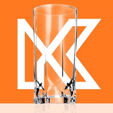 KADAX Drinking Glasses Set of 12, made of high-quality glass, water glasses, thick-walled juice glasses, ribbed glasses for water, drinks, juice, party, cocktail glasses, beverage glasses (Set of 12, 325ml tall)