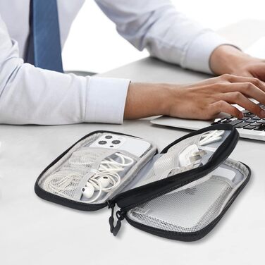 Органайзер для кабелів Simpolor: чорний кейс для зберігання дрожів, USB-накопичувачів, SD-карт та аксесуарів