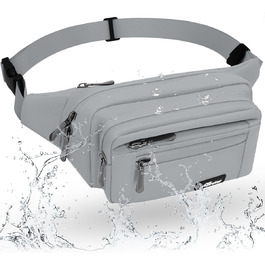 Чоловіча та жіноча поясна сумка на пояс, водонепроникна, з тримачем для пляшки, для піших прогулянок, прогулянок з собакою, активного відпочинку (A-сірий)