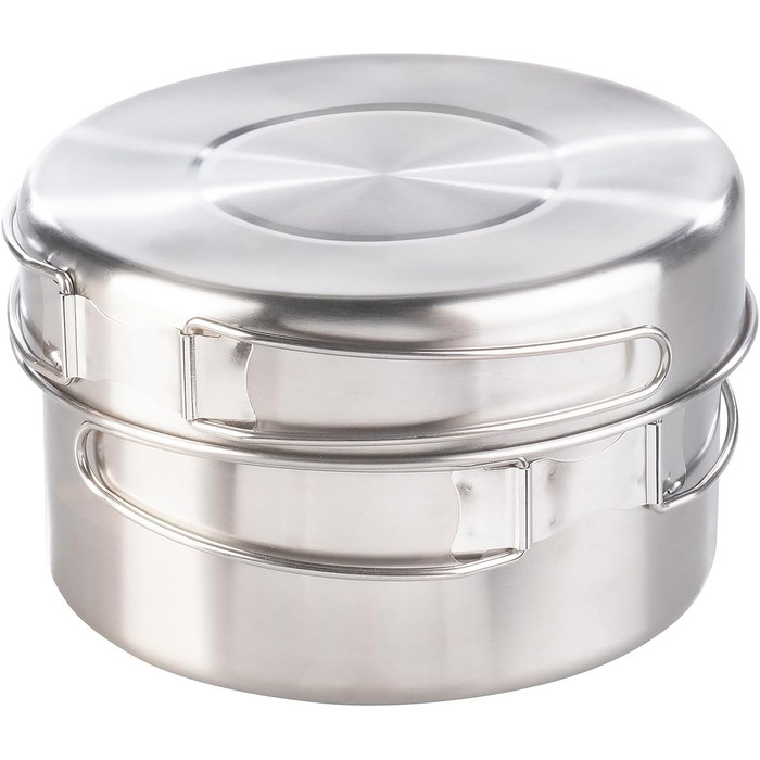 Набір для кемпінгу Semptec Urban Survival Technology: 12-ти частинний набір посуду з нержавіючої сталі з посудом, столовими приборами та сумкою (каструлі, набір посуду, газовий набір для кемпінгу)