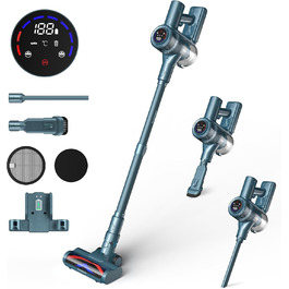 Бездротовий пилосос з HEPA-фільтром, 120 000 об/хв, до 50 хв роботи від акумулятора, LED-дисплей, антизаплутана щітка, 400W