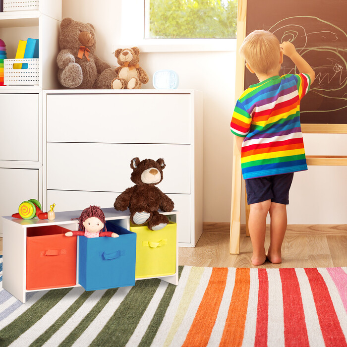 Relaxdays Kids' Chair Bench with Storage ALBUS