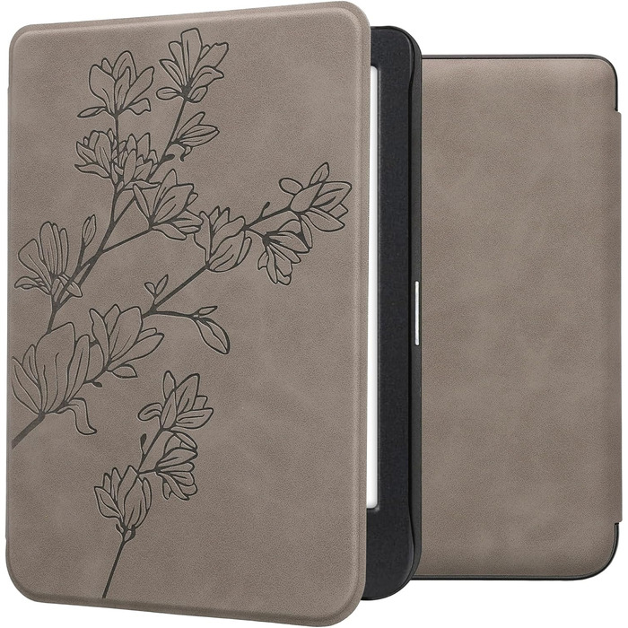 Чохол kwmobile для Kobo Clara BW/Clara Colour/Tolino Shine (5) / Shine Color - чохол з екошкіри, сірий (Magnolien Grau)