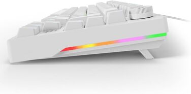 Sharkoon Skiller SGK25 RGB - ігрова клавіатура, 75% layout, Hot Swap, Red Switches, біла