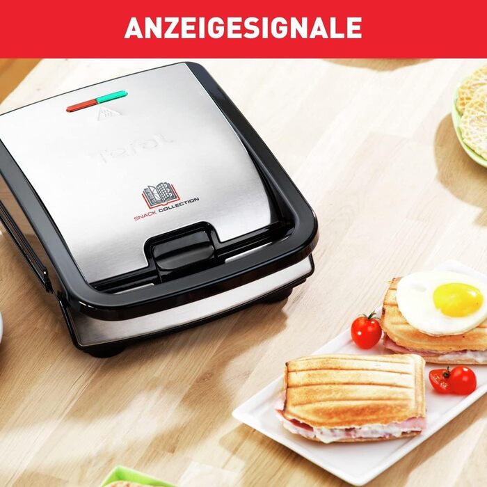 Tefal SW853D Snack Collection | Waffle Maker and Sandwiches | Expandable | Non-stick Coated Plates | Dishwasher Safe | Practical Storage Boxes | Black/Stainless Steel Sandwich and Waffle Plate Sandwich