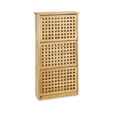 Relaxdays high shoe rack, walnut