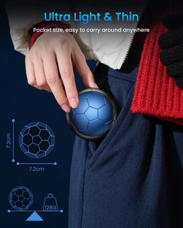 Електричні грілки для рук 2 шт. | USB, 3 режими нагріву, 20 годин тепла, для холодного клімату, Outdoor, Indoor (Блакитний)