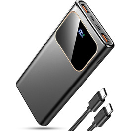 Power Bank 10000mAh з LED-дисплеєм, 22.5W PD3.0/QC4.0, USB-C, чорний
