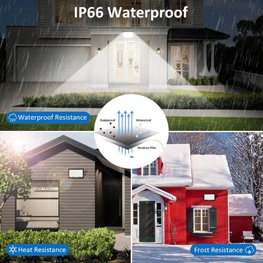 T-SUNUS LED Floodlight Outdoor 100W, Super Bright Outdoor Floodlight Cool White Spotlight IP66 Waterproof 11000LM for Driveway Garage Path Garden 2 Pack