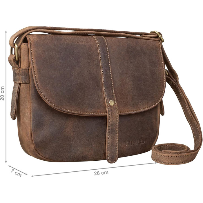Стильна жіноча сумка-месенджер STILORD Kira з натуральної шкіри вінтаж (коньяк-коричневий) - ідеальна для вечірок, міста та відпочинку