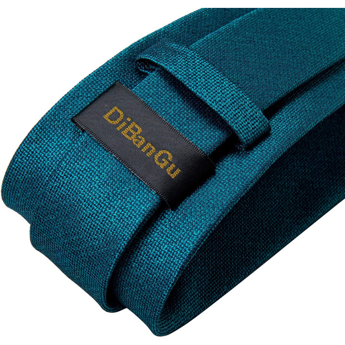 Набір краваток DiBanGu для чоловіків: краватка, хустинка, запонки, затискач – синьо-зелений, з візерунком, для вечірніх та ділових заходів