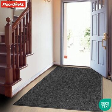 Килимок для підлоги etm® Schmutzfangmatte: переможець у співвідношенні ціни та якості. Килимок для порогу різного розміру, для дому та вулиці (антрацит-чорний, 90x150 см)