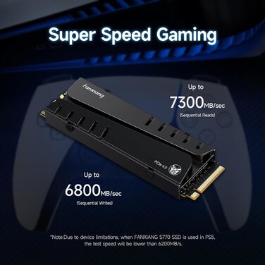 SSD накопичувач Fanxiang M2 NVMe 2TB PCIe 4.0 з радіатором, 7400 МБ/с (чтение), 6800 МБ/с (запис)