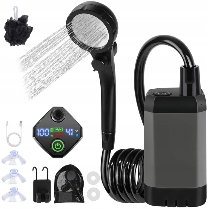 Бездротовий туристичний душ для кемпінгу з насосом та LED-індикатором