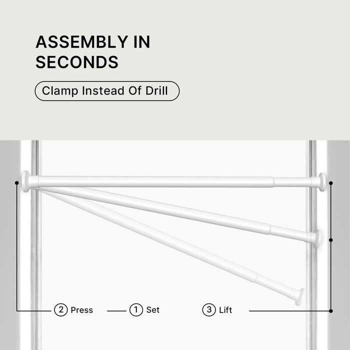 Розпірний карниз-штанга для штор у ванну, 70-120 см, білий