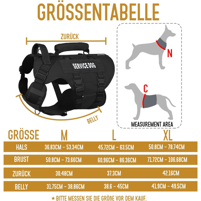 Тактичне облягання для собак, підтримуюче облягання для середніх та великих собак, Air Mesh регульоване облягання для службових собак з металевою застібкою 39g для навчання, прогулянок, чорний, розмір M (обхват шиї: 36-53 см, обхват грудей: 50-74 см)