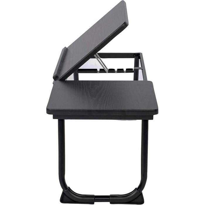 Зручний столик-трансформер для ліжка та дивану: регульована висота, складні ніжки, для ноутбука, їжі, читання. Білий/Чорний