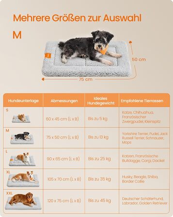 Підстилка для собак та котів Feandrea, 60x45 см, сіра, машинне прання, антиковзаюча