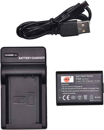 Акумулятор LP-E10 та зарядний пристрій Micro USB для Canon EOS 1100D 1200D X50 X70 Rebel T3 Rebel T5