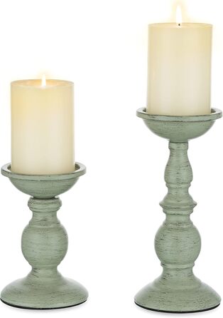 Sziqiqi 3-Piece Candle Holder Set, Candle Stand, Vintage Candle Holders, Lantern Holders Made of Metal, Candle Holders for Pillar Candles, Candle Stand Decoration for Wedding Party, Small+Medium+Large (Blue, Small+Large)