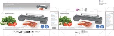 Вакуумний пакувальник Emerio з топовим оснащенням: пристрій для вакуумної упаковки з 3м рулону фольги + 5 шт. пакетів (20x30 см), з кріпленням для рулону фольги + різером, для фольгованих пакетів до 30 см шириною, 120 Вт