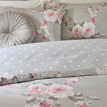 Комплект постільної білизни Catherine Lansfield Canterbury Floral, сірий, односпальний (90x200 см), з наволочкою