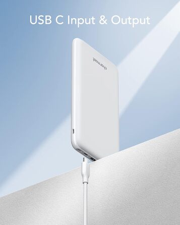 Power Bank Charmast 26800mAh з 4 виходами та 3 входами, USB-C, для iPhone, iPad, Samsung, Android, білий