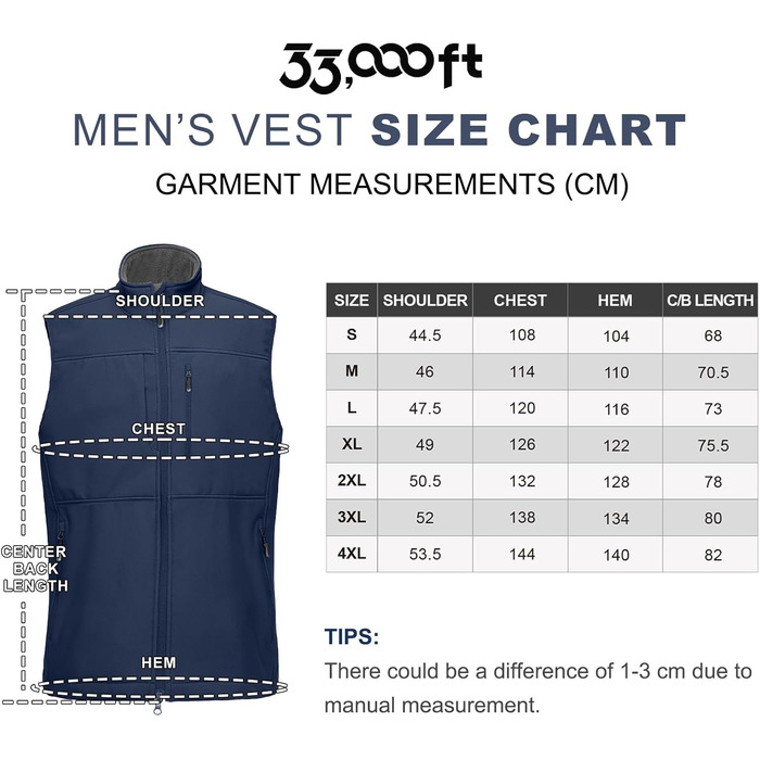 Чоловіча жилетка Softshell 33,000ft: водонепроникна, без рукавів, флісова, блакитна