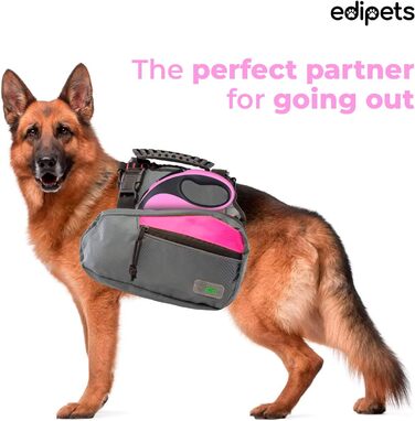 Hundeleine Edipets висувна та втягувана, 5 м, рожева, для собак малих, середніх та великих порід