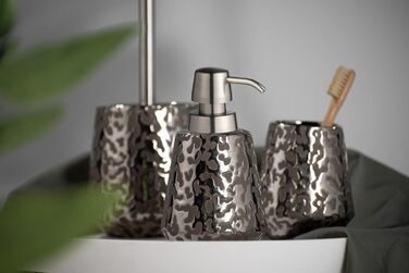 Набір для ванної кімнати WENKO Burgos з кераміки, сіро-коричневий/платиновий, з тримачем для щітки