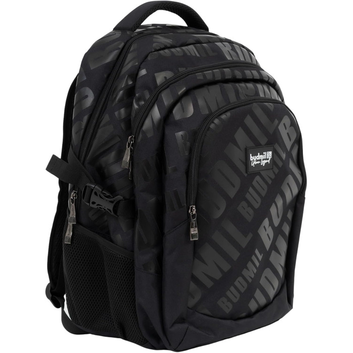 Ергономний шкільний рюкзак Budmil для хлопчиків та дівчаток, 32L, для підлітків та дітей від 5 класу, водонепроникний, з 3 відділеннями та вентильованою спинкою (Edwin Black)