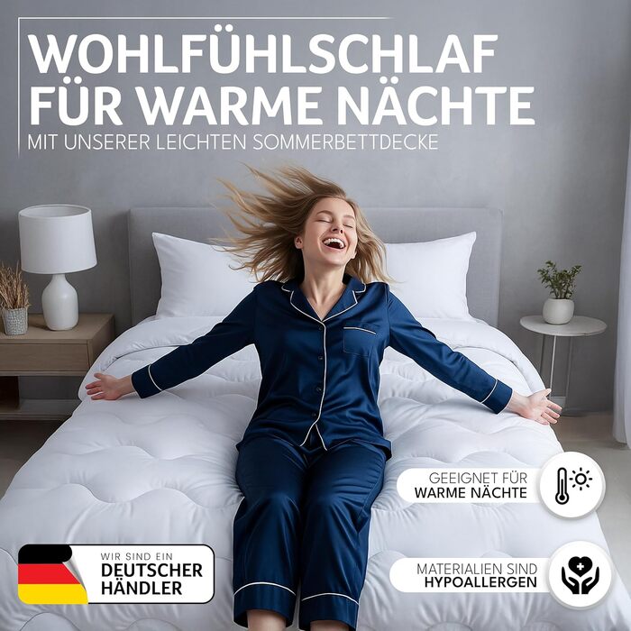 Пухова ковдра Gentle North 155x220/200x200 - для алергіків, м'яка, пухнаста, легкою літньою ковдрою, 60°C