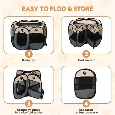 Складана переносна тачка-ліжечко для тварин, для собак, котів та кошенят, дихаючий сітчастий матеріал, легка, для дому та вулиці, темно-коричнева