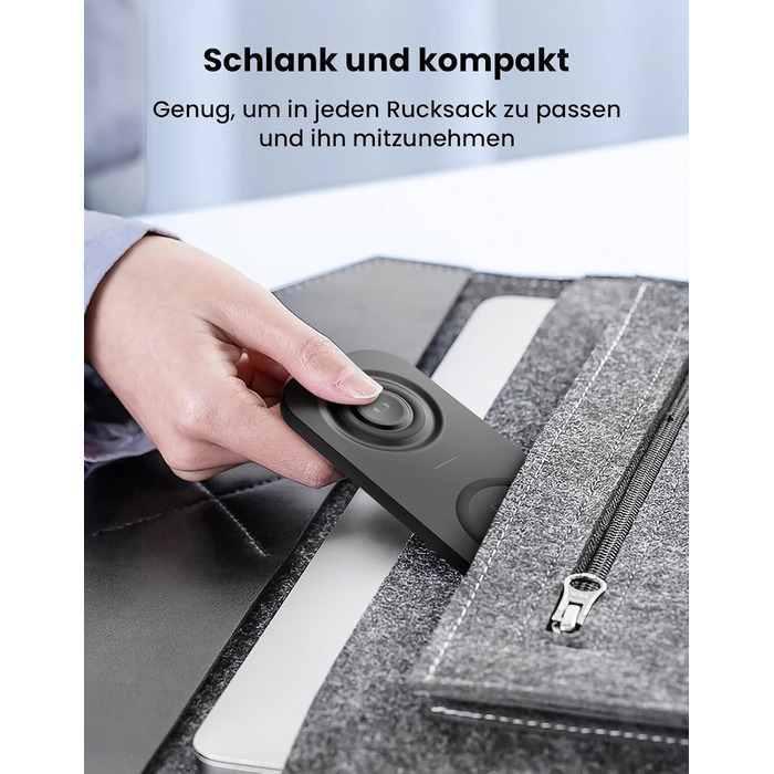 Бездротовий зарядний пристрій JoyGeek 2-в-1 для iPhone, Apple Watch та AirPods (Чорний)