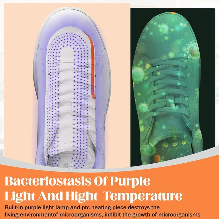 Електричний сушильник для взуття Herbst: 3 режими, таймер, антибактеріальний, для дитячого та гірськолижного взуття, помаранчевий