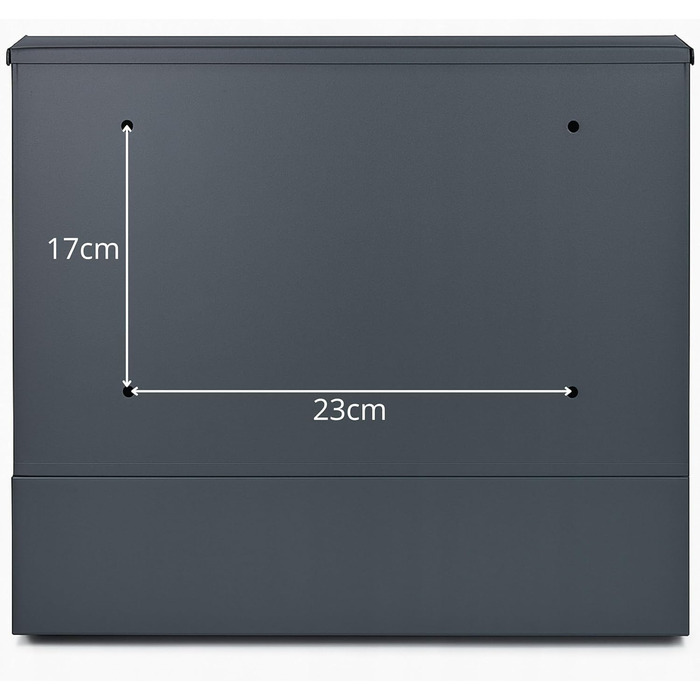 Поштова скринька Verda Anthracite з газетницею, порошкове покриття AkzoNobel, 2 ключі, табличка з ім'ям, дизайнерська настінна поштова скринька з нержавіючої сталі