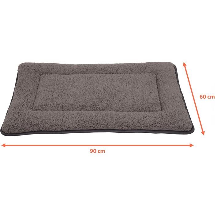 Килимок для тварин Spetebo з плюшу, 90 x 60 см, сірий - нековзний килимок-ліжко для собак та котів, м'яка підстилка, ковдра для домашніх тварин